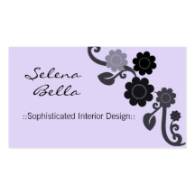 Dramatic Elegance Floral Business Card, Periwinkle