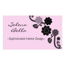 Dramatic Elegance Floral Business Card, Pink Blush