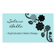 Dramatic Elegance Floral Business Card, Turquoise