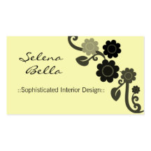 Dramatic Elegance Floral Business Card, Yellow