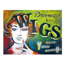 dramatic life wigs post cards