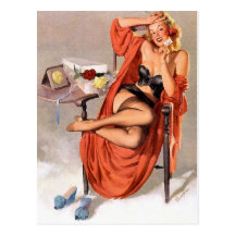 Dramatic Pin-Up Postcard
