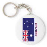 Drapeau Australie avec le nom en français Key Chains