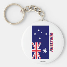 Drapeau Australie avec le nom en français Key Chains
