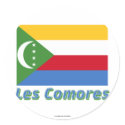 Drapeau Comores avec le nom en français stickers