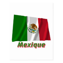 Drapeau Mexique avec le nom en français Post Card