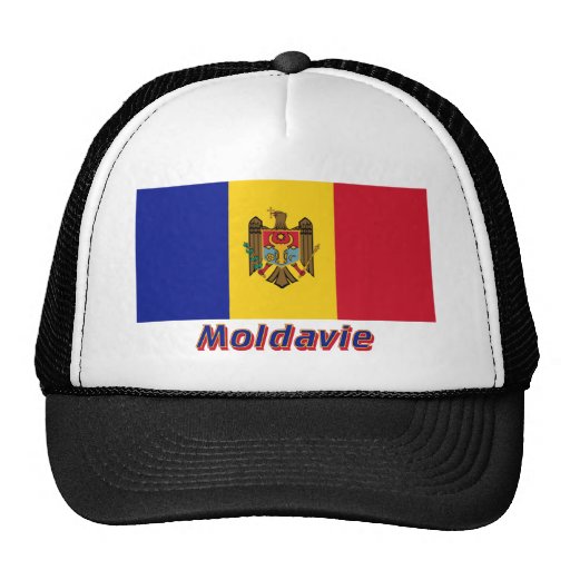 Drapeau Moldavie avec le nom en français Mesh Hat