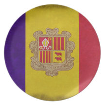Drapeau principauté Andorre Assiette Pour Soirée