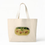 Draught   horses in field tote bag