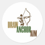 Draw. Anchor. Aim. Round Stickers