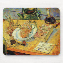Drawing Board, Pipe and Onions - Vincent van Gogh Mousepad