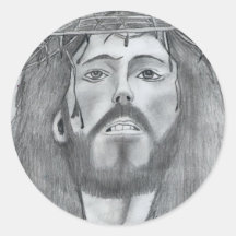drawing of Jesus Stickers
