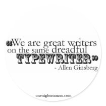 Dreadful typewriter, stickers.