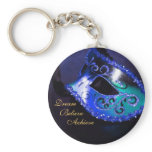 Dream Blue Masquerade Mask Inspirational Keychain
