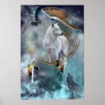 Dream Catcher Series-Spirit Wolf Poster/Print