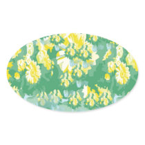 Dream Flowers and Magic Patterns Oval Stickers