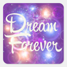 Dream Forever Purple Space Square Sticker