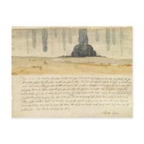 Dream landscape with text, 1526 post card