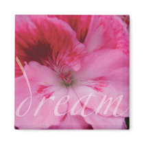 Dream Pink Geranium Flower Fridge Magnet