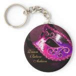 Dream Pink Masquerade Mask Inspirational Keychain