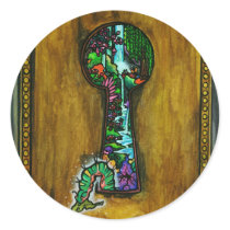 "Dreamer's Door" Fantasy Butterfly Keyhole Art Stickers