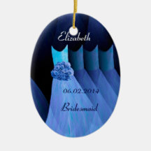 Dreamy Blue Bridesmaid Dresses Thank You Wedding Ornaments