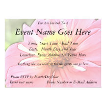 Dreamy Pink Dahlia Personalized Invite