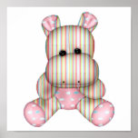 dreamy striped hippo posters