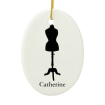 Dress Form Silhouette II - Personalise It Christmas Ornaments