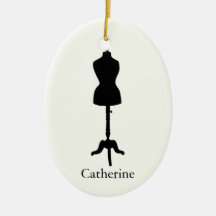 Dress Form Silhouette II - Personalise It Christmas Ornaments
