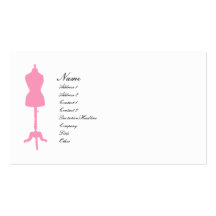 Dress Form Silhouette II Pink Business Cards