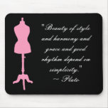 Dress Form Silhouette II - Pink mousepads