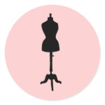 Dress Form Silhouette II Round Stickers