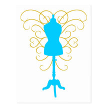 Dress Form with Swirls - Design Goddess Post Cards