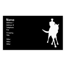Dressage Horse Silhouette Black Business Card