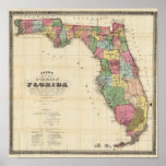 Drew's New Map Of The State Of Florida posters