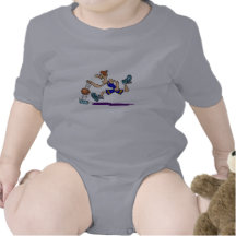 dribbling running man rompers