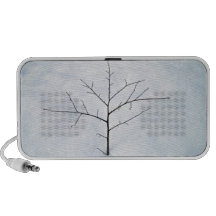 Dried branch lonely tree on a snowy landscape iPod speakers