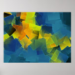 Drifting planes - colourful abstract art print