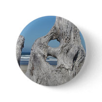 Driftwood buttons Blue Ocean Coastal Beach waves