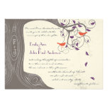 Driftwood Tree Tangerine Birds Wedding Invitations
