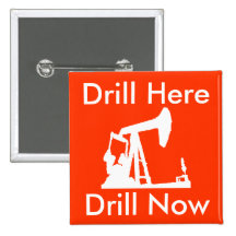 Drill Here Drill Now Square Button