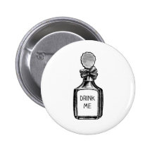Drink Me Alice In Wonderland Pin Badge