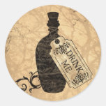 Drink Me Bottle Round Stickers