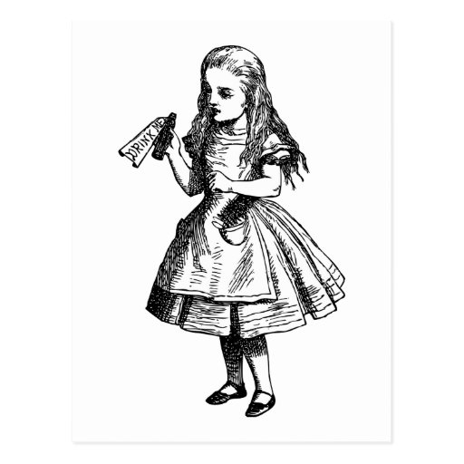 Drink Me Inked Black Postcards