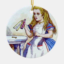 "Drink Me" Potion with Alice Christmas Tree Ornament