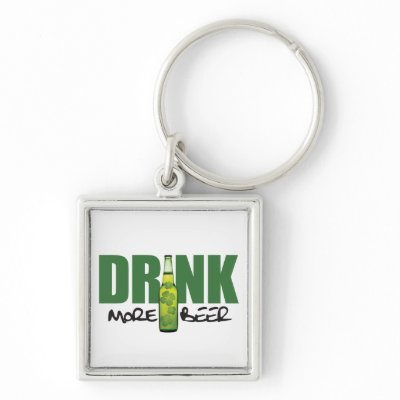 Drink More Irish Green Beer Keychain