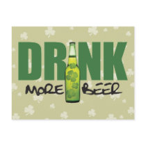 Drink More Irish Green Beer Post Card