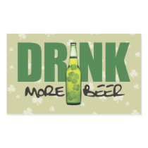 Drink More Irish Green Beer Rectangular Stickers