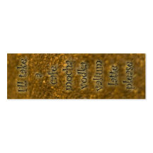 drink order bookmark business card